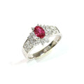 Ruby Ring Platinum Vintage Jewelry JEM00078