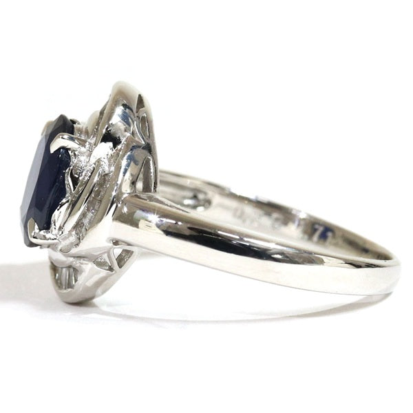 プラチナ900 リング 指輪 レディース 11号 サファイア ヴィンテージ ジュエリー jem00079