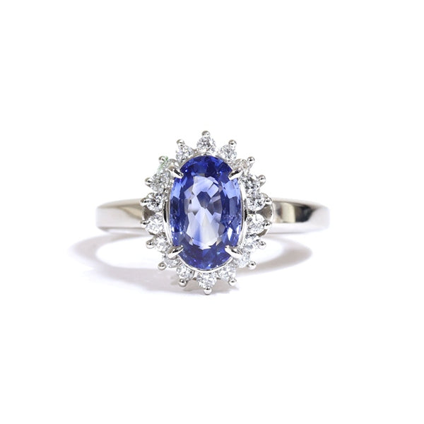 Sapphire Ring Platinum Vintage Jewelry JEM00081