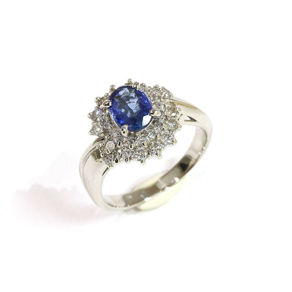 Sapphire Ring Platinum Vintage Jewelry JEM00083
