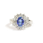Sapphire Ring Platinum Vintage Jewelry JEM00083