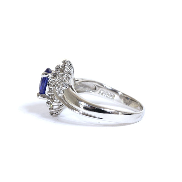 Sapphire Ring Platinum Vintage Jewelry JEM00083