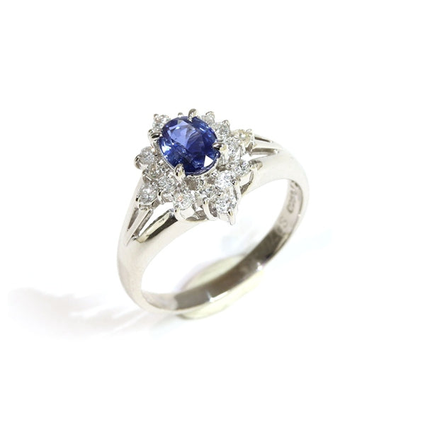 Sapphire Ring Platinum Vintage Jewelry JEM00084
