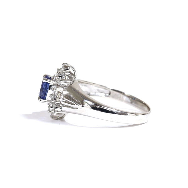 Sapphire Ring Platinum Vintage Jewelry JEM00084