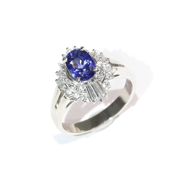 Sapphire Ring Platinum Vintage Jewelry JEM00086