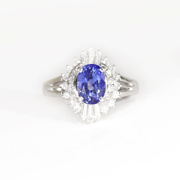 Sapphire Ring Platinum Vintage Jewelry JEM00086