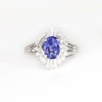 Sapphire Ring Platinum Vintage Jewelry JEM00086