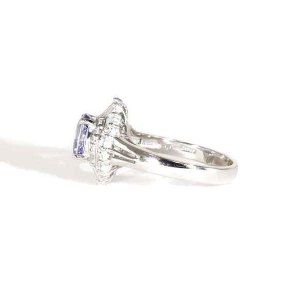 Sapphire Ring Platinum Vintage Jewelry JEM00086