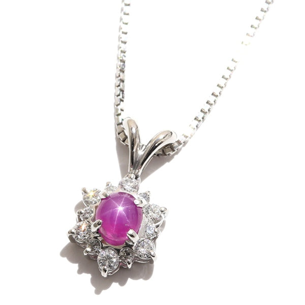 プラチナ850 ネックレス レディース スタールビー ヴィンテージ ジュエリー jem00087