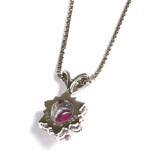 プラチナ850 ネックレス レディース スタールビー ヴィンテージ ジュエリー jem00087