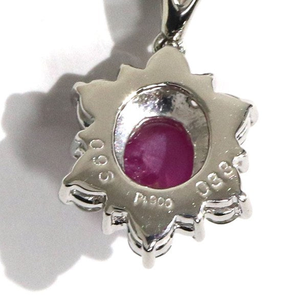 プラチナ850 ネックレス レディース スタールビー ヴィンテージ ジュエリー jem00087