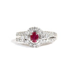 Ruby Ring Platinum Vintage Jewelry JEM00089