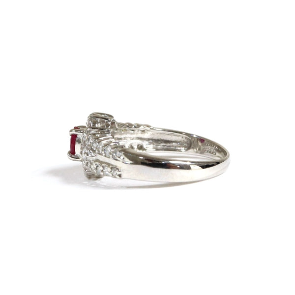 Ruby Ring Platinum Vintage Jewelry JEM00089