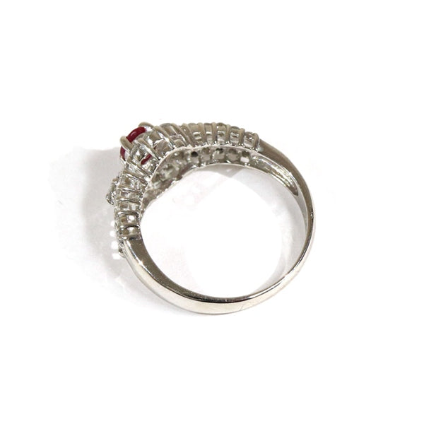 Ruby Ring Platinum Vintage Jewelry JEM00089