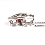 Platinum 850 Necklace Women's Ruby Vintage Jewelry jem00091