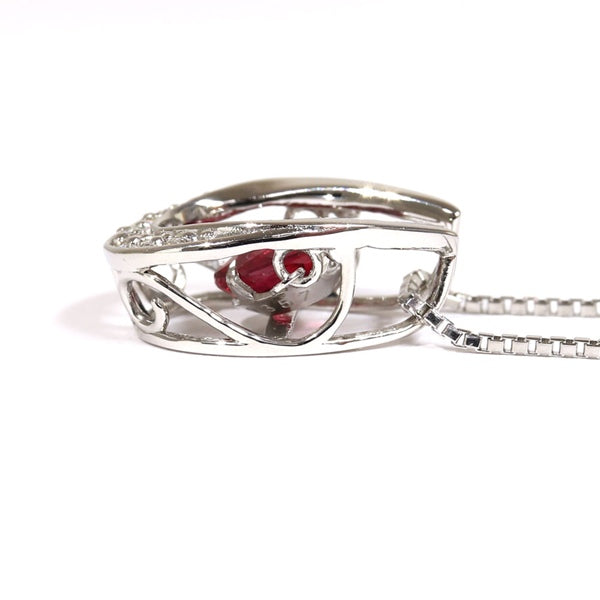 プラチナ850 ネックレス レディース ルビー ヴィンテージ ジュエリー jem00091