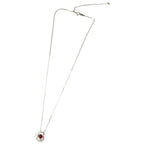 Platinum 850 Necklace Women's Ruby Vintage Jewelry jem00091