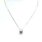 Platinum 850 Necklace Women's Ruby Vintage Jewelry jem00091