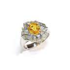 Golden Sapphire Ring Platinum Vintage Jewelry JEM00096