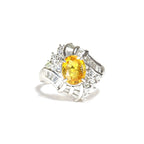 Golden Sapphire Ring Platinum Vintage Jewelry JEM00096