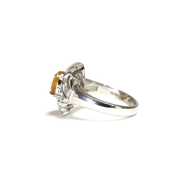 Golden Sapphire Ring Platinum Vintage Jewelry JEM00096