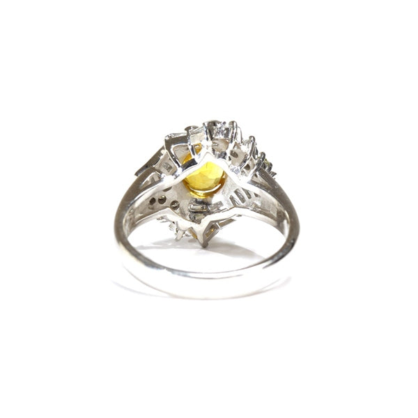 Golden Sapphire Ring Platinum Vintage Jewelry JEM00096