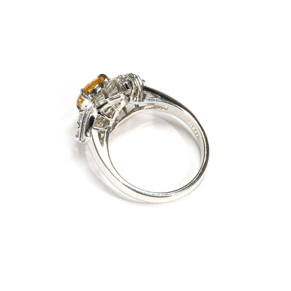 Golden Sapphire Ring Platinum Vintage Jewelry JEM00096